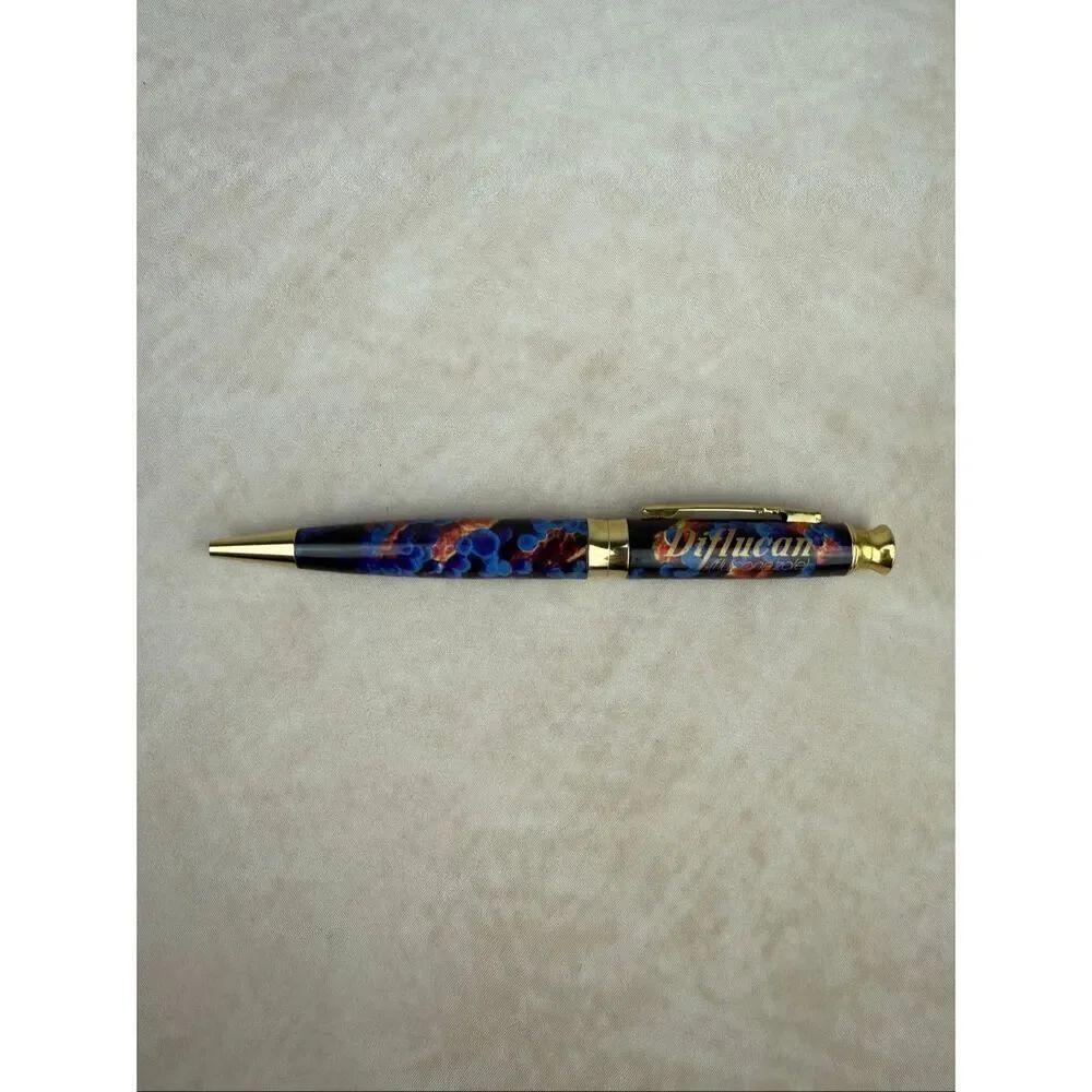 Vintage Metal Diflucan Pharmaceutical Drug Rep Pen Beautiful Colors Writes